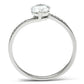 TS057 - Rhodium 925 Sterling Silver Ring with AAA Grade CZ  in Clear-2