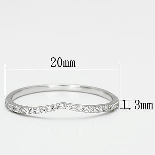 TS076 - Rhodium 925 Sterling Silver Ring with AAA Grade CZ  in Clear-1