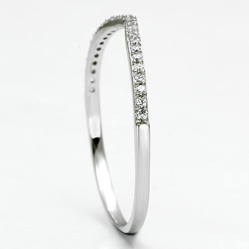 TS076 - Rhodium 925 Sterling Silver Ring with AAA Grade CZ  in Clear-3