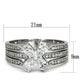 TS092 - Rhodium 925 Sterling Silver Ring with AAA Grade CZ  in Clear-1