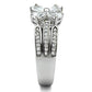 TS092 - Rhodium 925 Sterling Silver Ring with AAA Grade CZ  in Clear-3