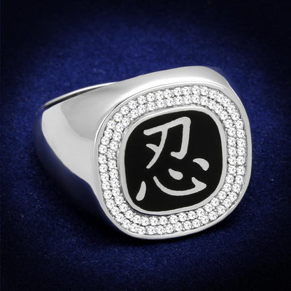 TS225 - Rhodium 925 Sterling Silver Ring with AAA Grade CZ  in Clear-0