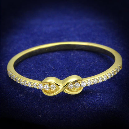 TS405 - Gold 925 Sterling Silver Ring with AAA Grade CZ  in Clear-0