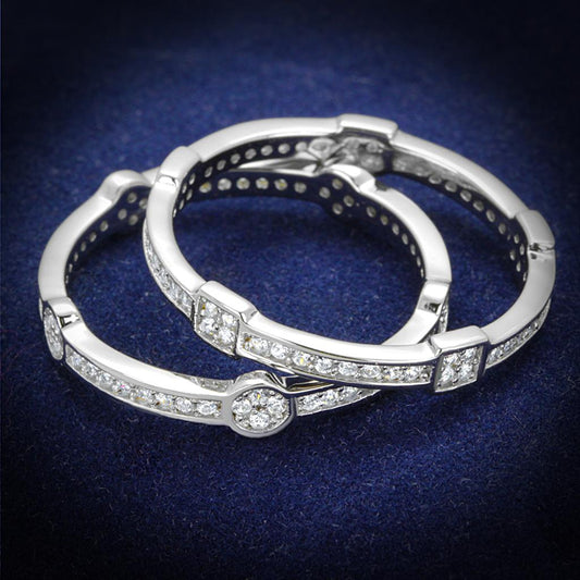 TS503 - Rhodium 925 Sterling Silver Ring with AAA Grade CZ  in Clear-0