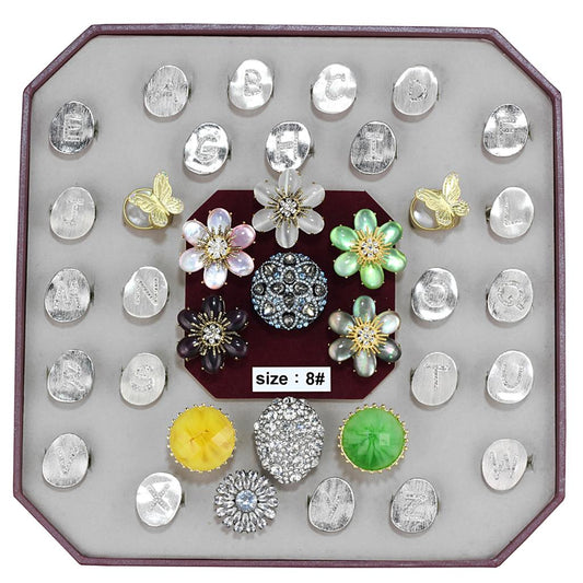 VK-034-SIZE8 - Assorted Brass Ring with Assorted  in Assorted-0