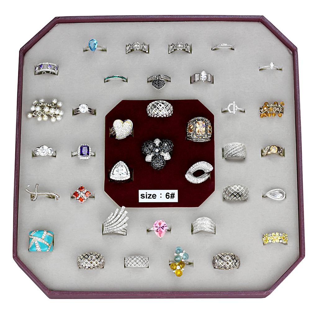 VK925-001-SIZE6 - Assorted 925 Sterling Silver Ring with Assorted  in Assorted-0