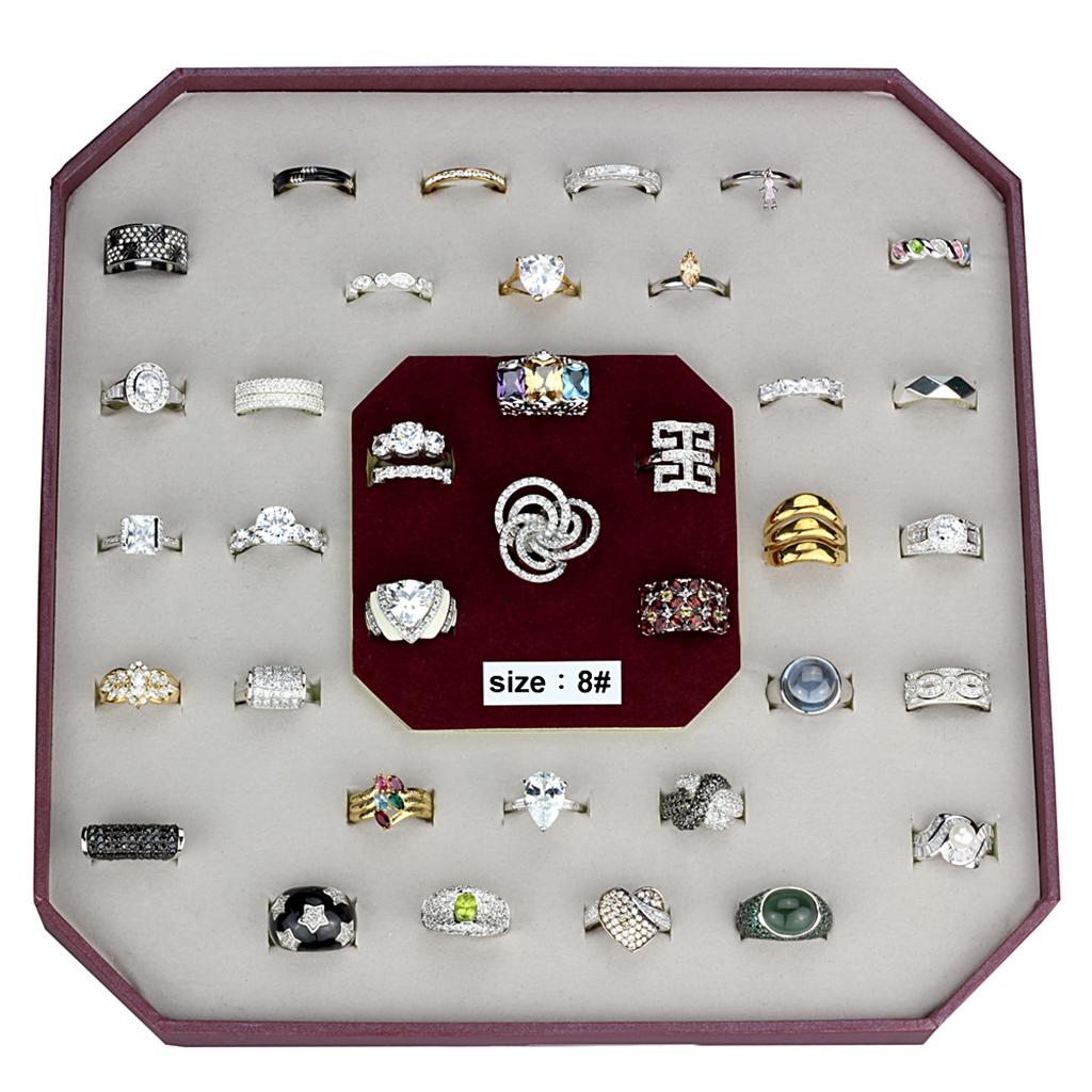 VK925-002-SIZE8 - Assorted 925 Sterling Silver Ring with Assorted  in Assorted-0