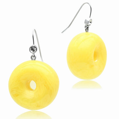 VL021 - IP rhodium (PVD) Brass Earrings with Synthetic Synthetic Stone in Topaz-0