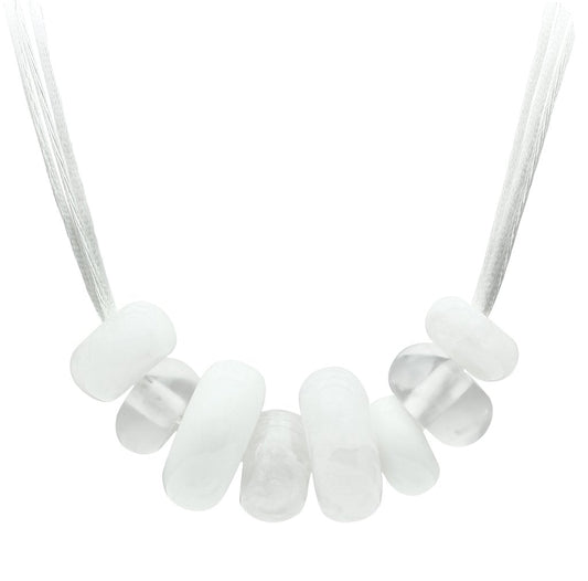 VL024 -  Resin Necklace with Synthetic Synthetic Stone in White-0