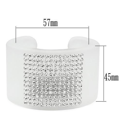 VL026 -  Resin Bangle with Top Grade Crystal  in Clear-1