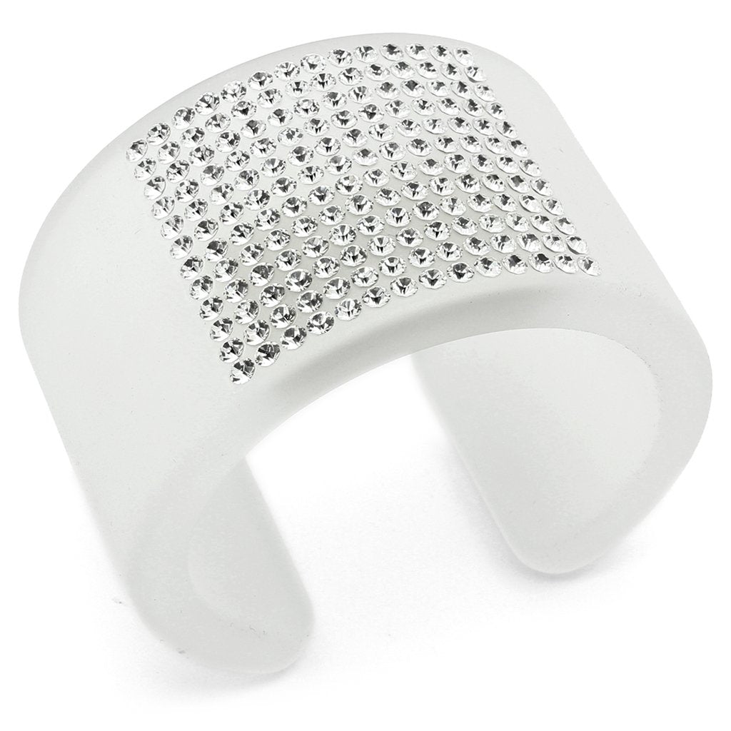 VL026 -  Resin Bangle with Top Grade Crystal  in Clear-0