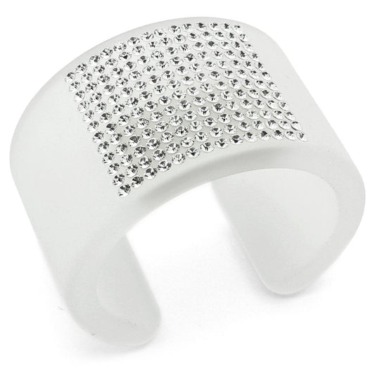 VL026 -  Resin Bangle with Top Grade Crystal  in Clear-0