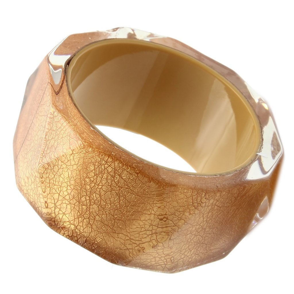 VL027 -  Resin Bangle with Synthetic Synthetic Stone in Brown-0