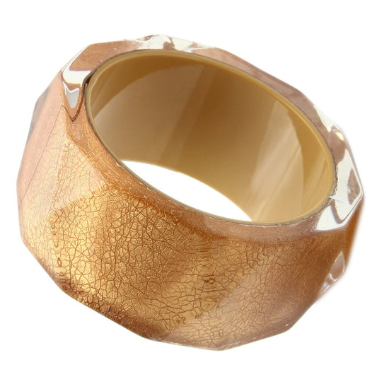 VL027 -  Resin Bangle with Synthetic Synthetic Stone in Brown-0