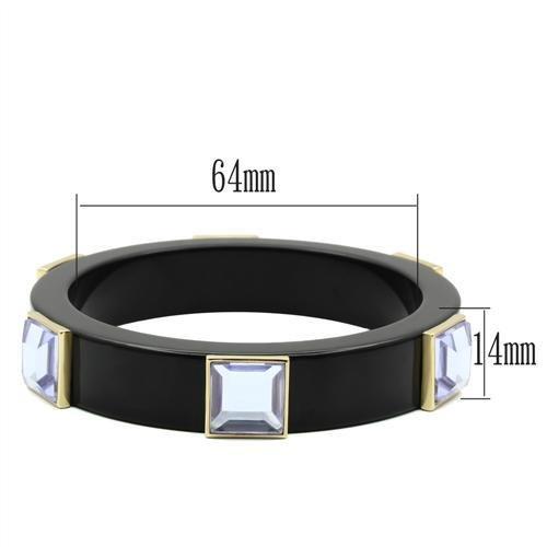 VL031 - IP Gold(Ion Plating) Brass Bangle with Synthetic Acrylic in Light Amethyst-1