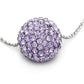 VL056 - Rhodium Brass Chain Pendant with Top Grade Crystal  in Light Amethyst-1