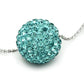 VL059 - Rhodium Brass Chain Pendant with Top Grade Crystal  in Sea Blue-1