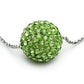 VL060 - Rhodium Brass Chain Pendant with Top Grade Crystal  in Emerald-1