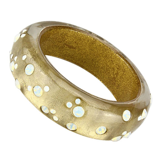 VL091 -  Resin Bangle with Top Grade Crystal  in Aurora Borealis (Rainbow Effect)-0